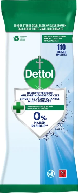 Dettol reiningsdoekjes desinfecterend, pak van 110 stuks — reinigingsproduct