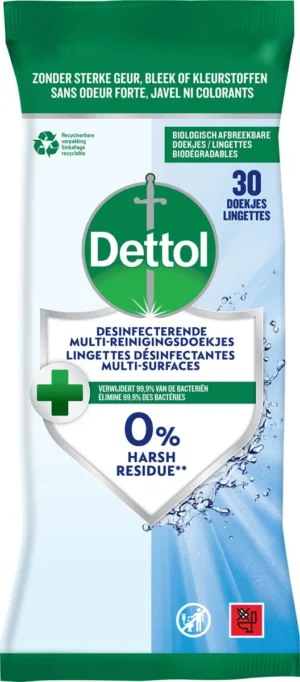 Dettol reiningsdoekjes desinfecterend, pak van 30 stuks — reinigingsproduct