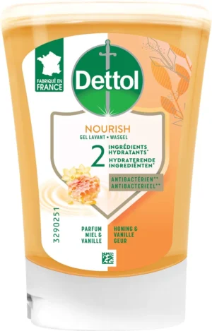 Dettol no touch handzeep Extra care, honing en vanille, navulling van 250 ml — zeepdispenser