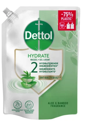 Dettol handzeep Hydrate, aloë vera en bamboe, navulling van 500 ml — zeepdispenser