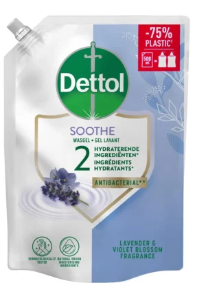 Dettol handzeep Soothe, lavendel en vioolbloesem, navulling van 500 ml — zeepdispenser