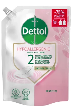 Dettol handzeep Hypoallergenic, navulling van 500 ml — zeepdispenser
