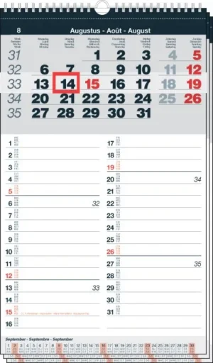 Maandkalender Memo-Manager, viertalig, 2027 — detail 2