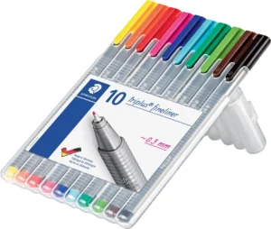 Staedtler fineliner Triplus geassorteerde kleuren, opstelbare box met 10 stuks — detail 2