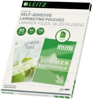 Leitz Eva lamineerhoes ft A4, 160 micron (2 x 80 micron), zelfklevend, pak van 100 stuks — toebehoren voor lamineermachines