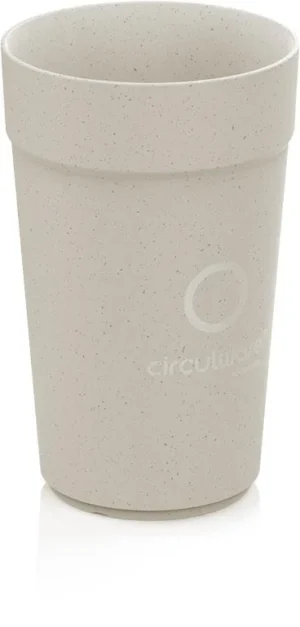 Conpax Circulware beker, 400 ml, PP, beige, pak van 16 stuks — cateringtoebehoren