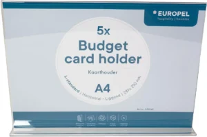 Europel folderhouder Budget, met T-voet, ft A4, liggend, pak van 5 stuks — detail 2