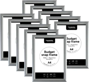 Europel clicklijst Budget van 25 mm voor A4 in zilver, pak van 10 stuks