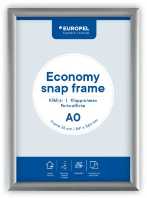 Europel clicklijst Economy, 25 mm, ft A0, zilver — vitrine