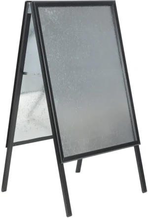 Europel stoepbord Economy, uit aluminium, ft A1, zwart