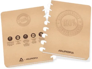 Adoc schrift Bio, ft A5, 144 bladzijden, geruit 5 mm, — schriften met soepele kaft en ringen