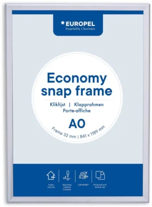 Europel clicklijst Economy, 32 mm, ft A0, zilver — vitrine