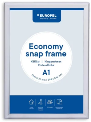 Europel clicklijst Economy, 32 mm, ft A1, zilver — vitrine