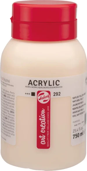 Talens Art Creation acrylverf flacon van 750 ml, napelsgeel rood licht