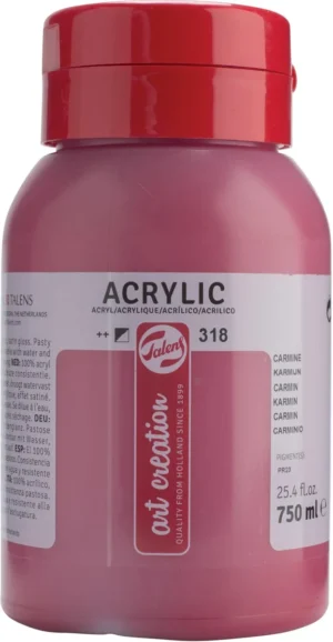 Talens Art Creation acrylverf flacon van 750 ml, karmijn