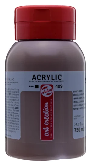 Talens Art Creation acrylverf flacon van 750 ml, omber gebrand