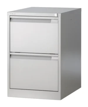 Bisley hangmappenkast, ft 71,1 x 47 x 62,2 cm (h x b x d), 2 laden, grijs — detail 2