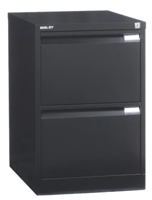 Bisley hangmappenkast, ft 71,1 x 47 x 62,2 cm (h x b x d), 2 laden, zwart — detail 2