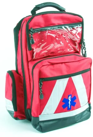 Rode EHBO-rugtas met modulaire indeling, 46 × 25 × 20 cm