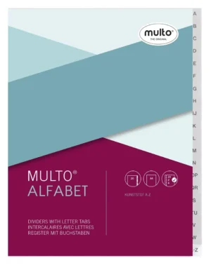 Multo tabbladen voor ft A4, uit PP, set A-Z — alfabetische tabbladen