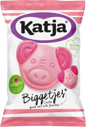 Katja Biggetjes snoep, zachte gums met echt fruitsap, zak van 255 g — drank en eetwaren
