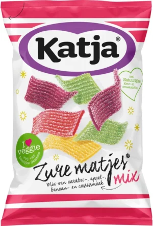 Zak Katja Zure Matjes snoep van 250 g met mix van vier smaken