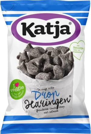 Katja Drop Haringen, gesuikerde zoute drop met salmiak, zak van 295 g — drank en eetwaren