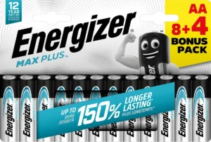 Energizer batterijen Max Plus AA/LR06/E91, blister van 8 + 4 — niet-oplaadbare batterijen