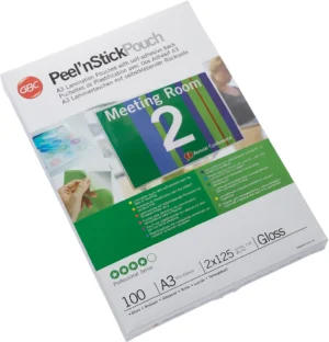 GBC Peel'nStick lamineerhoes ft A3, 250 micron (2 x 125 micron), zelfklevend, pak van 100 stuks — toebehoren voor lamineermachines