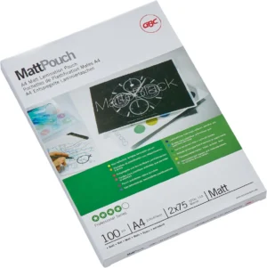 GBC Matt lamineerhoes ft A4, 150 micron (2 x 75 micron), mat/glanzend, pak van 100 stuks — toebehoren voor lamineermachines