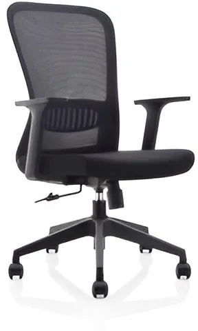 ergonomische bureaustoel, kunststof voetkruis, zwart, set van 2 stoelen