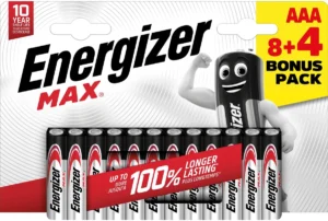 Energizer batterijen Max AAA/LR03/E92, blister van 8 + 4 — niet-oplaadbare batterijen