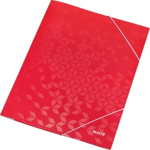 Leitz WOW elastomap met 3 kleppen, uit karton, A4, rood — elastomappen uit karton