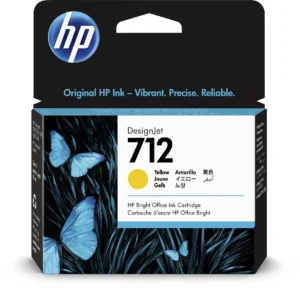 HP inktcartridge 712 in geel van 29 ml met artikelnummer 3ED69A