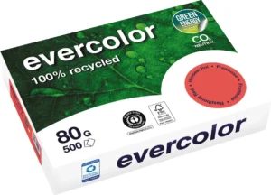 Clairefontaine Evercolor, gekleurd gerecycleerd papier, A4, 80 g, 500 vel, framboos — gekleurd papier
