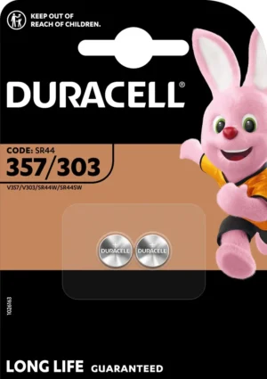 Duracell knoopcel 357/303, blister van 2 stuks — niet-oplaadbare batterijen
