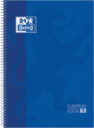 Oxford School Classic Europeanbook spiraalblok, ft A4+, 160 bladzijden, gelijnd, donkerblauw — collegeblok