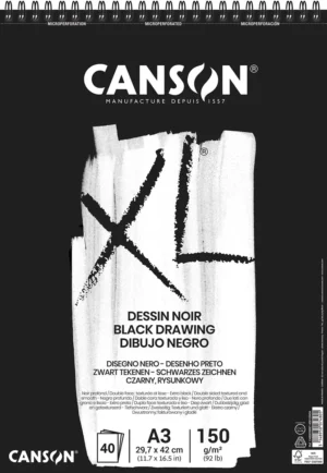 Canson tekenblok XL 150g/m² ft A3, 40 vel, zwart — schetsblok