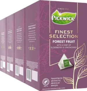 Pak Pickwick Finest Selection bosvruchten met 25 piramidevormige theezakjes