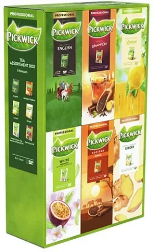 Pickwick thee combipack met zes smaken, pak van 150 theezakjes