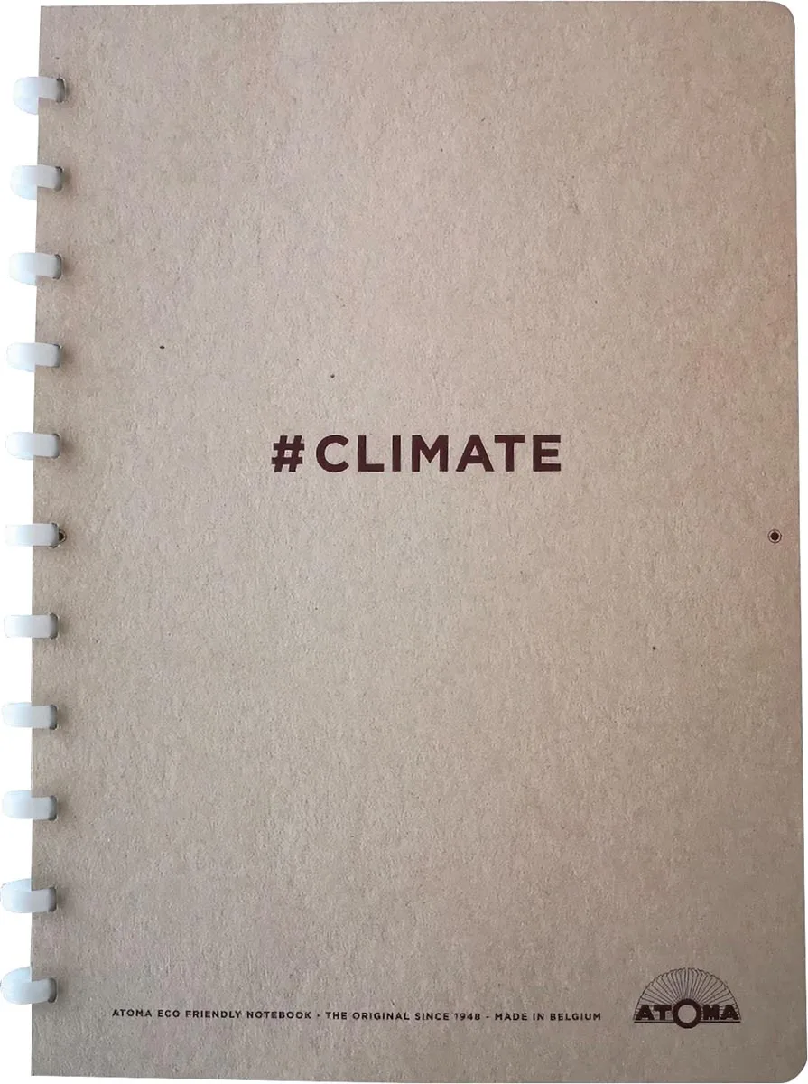 Atoma Climate schrift, ft A4, 144 bladzijden, commercieel geruit — schriften met soepele kaft en ringen