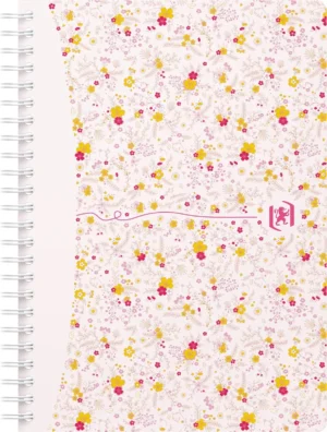 Oxford Floral softcover spiraalschrift, ft A5, 60 vel, geruit 5 mm, 4 geassorteerde designs — detail 2