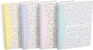Oxford Floral softcover spiraalschrift, ft A5, 60 vel, gelijnd, 3 geassorteerde designs — spiraalschriften met harde kaft