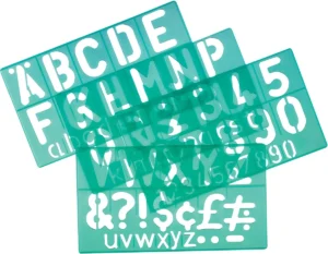 Linex lettersjabloon van 50 mm, set van 4 stuks — letter- en tekensjablonen
