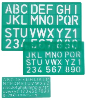 Linex lettersjabloon set met 3 stuks, in een ophangetui — letter- en tekensjablonen