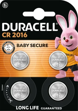 Duracell knoopcel Specialty Electronics CR2016, blister van 4 stuks — niet-oplaadbare batterijen