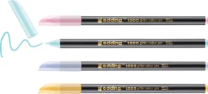 Edding glitter viltstift e-1200, assorti pastel, set van 4 stuks — office fineliners