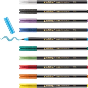 Edding glitter brushpen e-1340, assorti, set van 10 stuks — speciale stiften