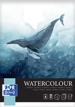 Oxford aquarelblok spiraal A4, 10 vel, 300 g/m² — wit tekenpapier