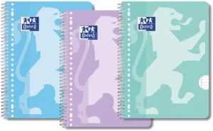 Oxford SCHOOL collegeblok, ft A4+, 160 bladzijden, gelijnd, pak van 3 stuks, assorti — cursusblok